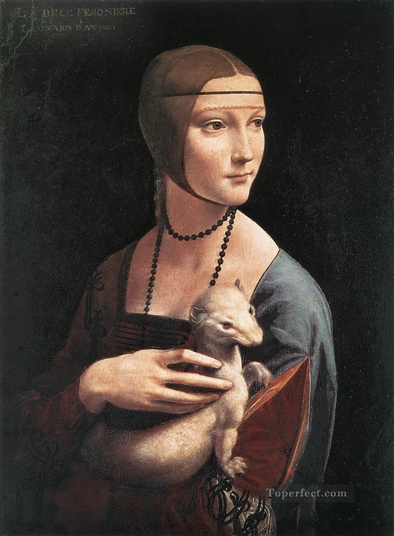 セシリア・ガレラーニ レオナルド・ダ・ヴィンチの肖像油絵